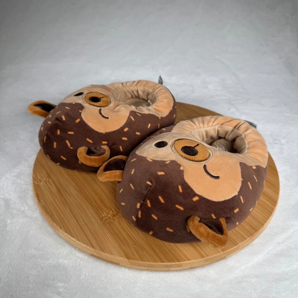 Squishmallows‎ Brown Hedgehog Plush Slippers Kids 2-3 Cozy Cute Character